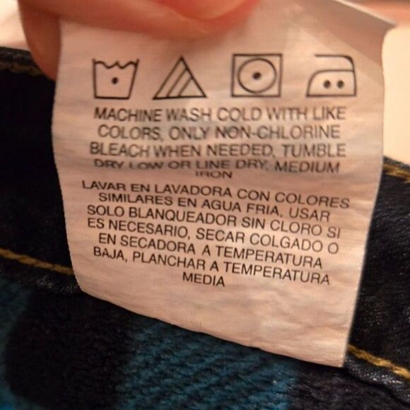 Lee Riders Midrise Bootcut Flannel Lined Dark Wash Jeans Women's Size 14M - Picture 5 of 5